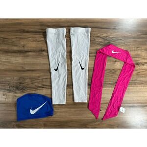 Lot Of Unisex Nike Pro Compression Knee Sleeves & Head Band - Nike Head Band